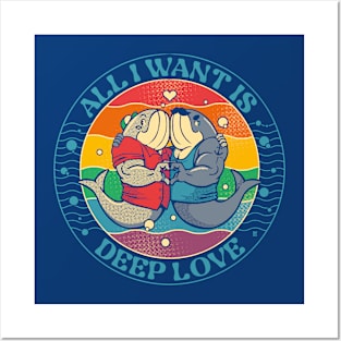 Deep Love Gay Whale Posters and Art